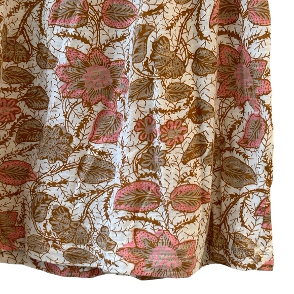 Lucky Brand Pink and Brown Floral Blouse Large - Picture 2 of 6